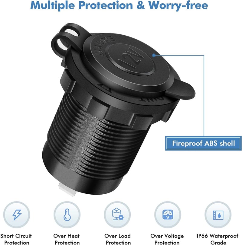 Wasserdichter 12V-24V Zigarettenanzünder Adapter für Auto und Boot