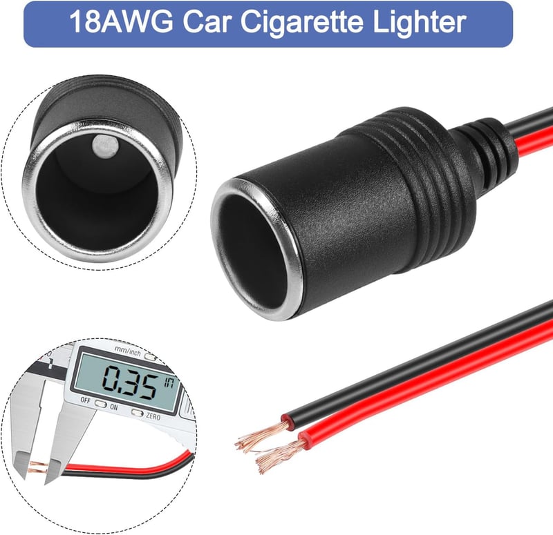 HATMINI 3 x 18 AWG Zigarettenanzünderbuchse für Geräte bis 120 W