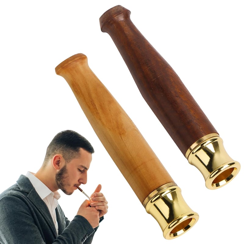 Handgefertigter Zigarettenhalter aus Holz, 2 Stück, für Herren
