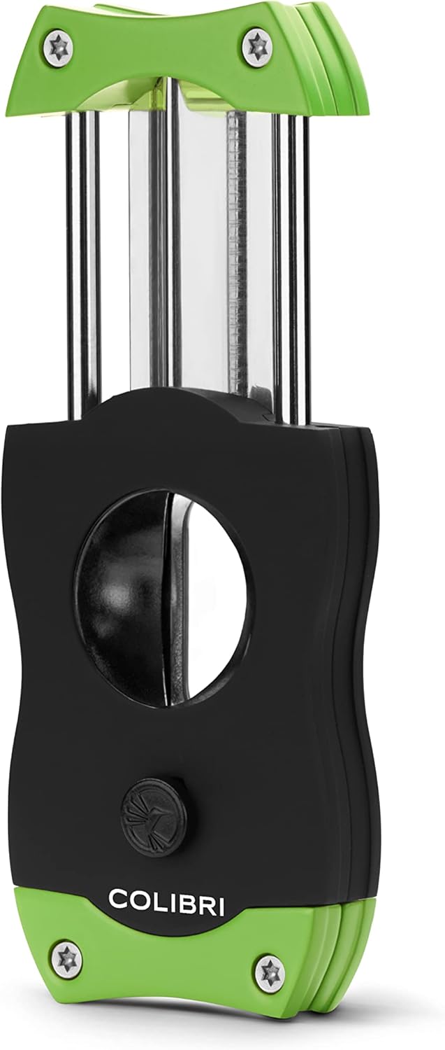 Ergonomischer V-Cut Zigarrenschneider mit Blauakzenten für Zigarren bis 60+ Ringmaß