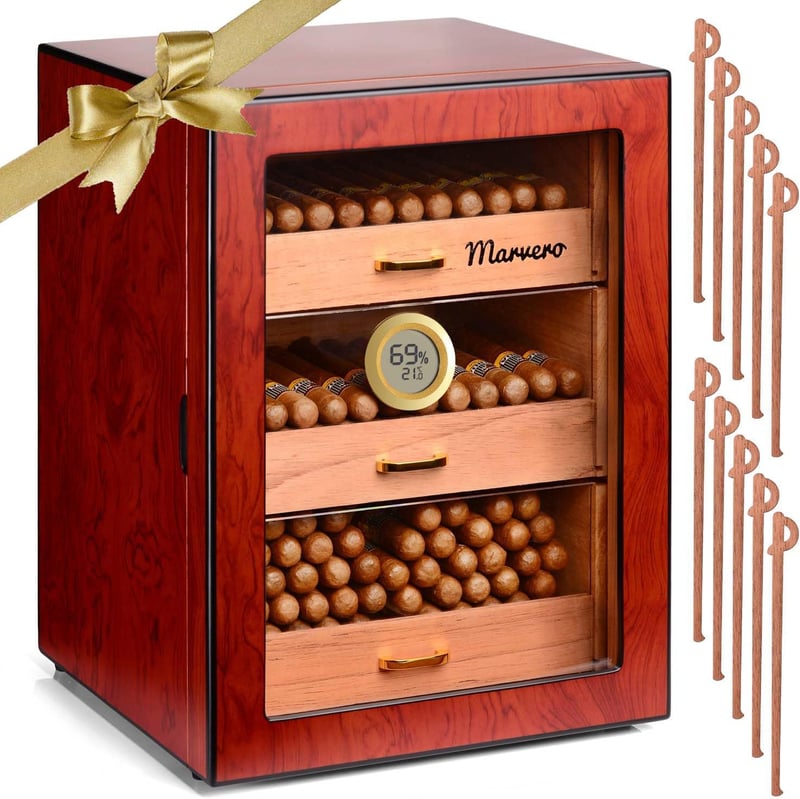 Handgefertigter Zedernholz-Zigarrenhumidor mit Hygrometer für 150 Zigarren