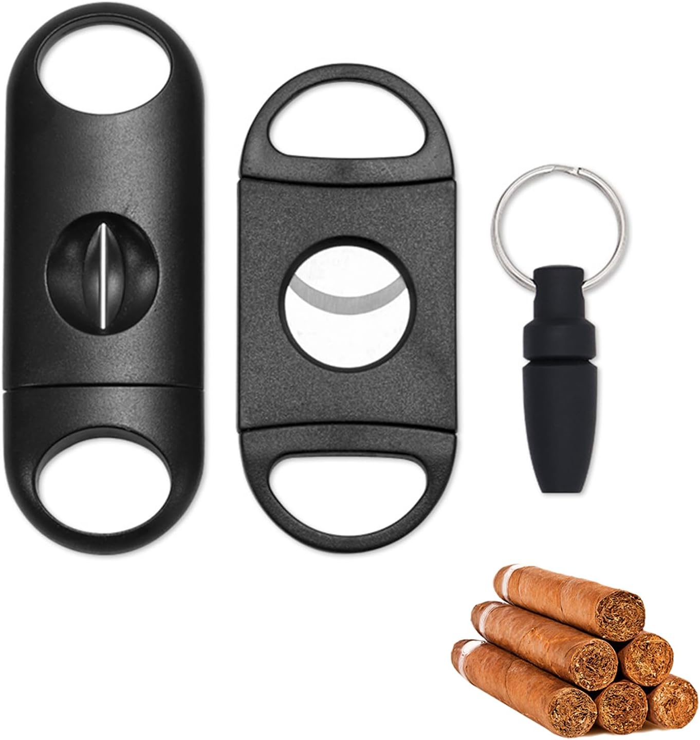 Edelstahl Zigarrenschneider mit doppelter Klinge für Zigarren, 3er Set