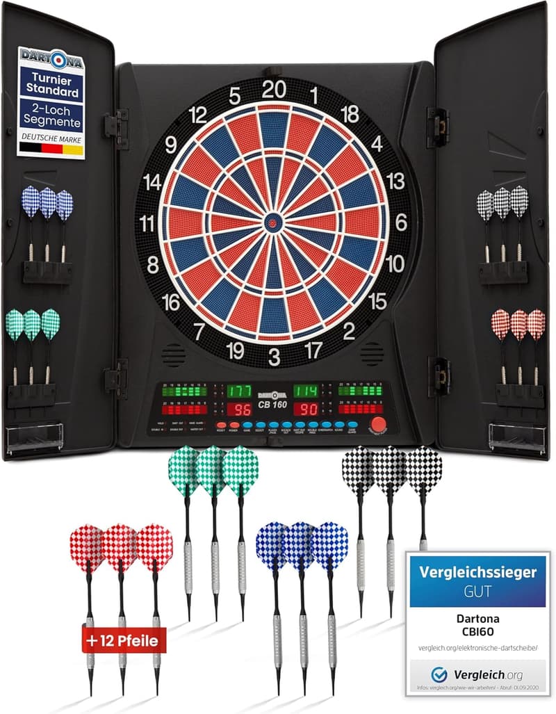 Turnierspiel Dartscheibe elektronisch mit 33 Spielen, Größe CB160