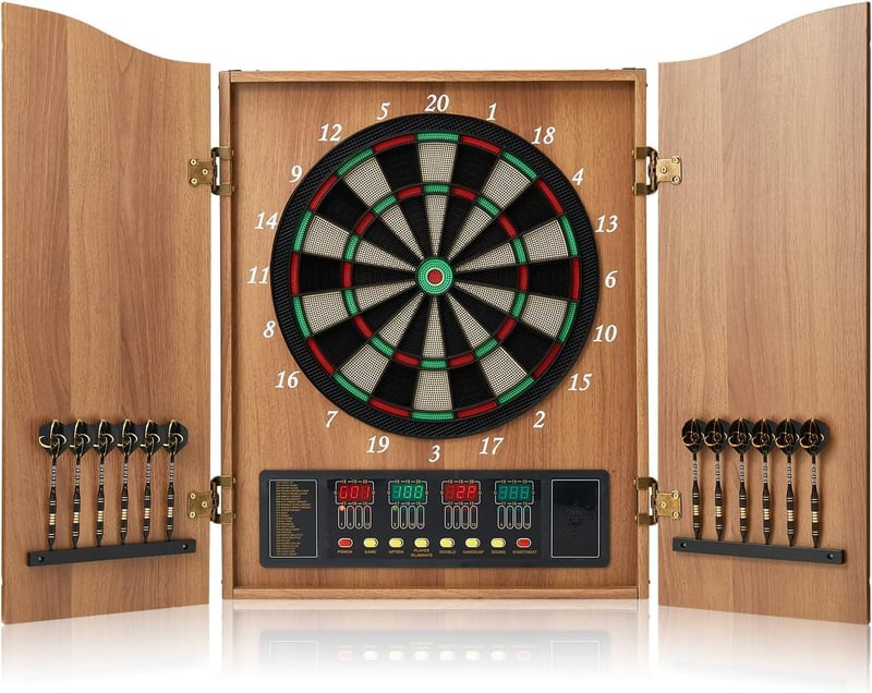 Elektronische Dartscheibe mit 12 Dartpfeilen und LCD-Display