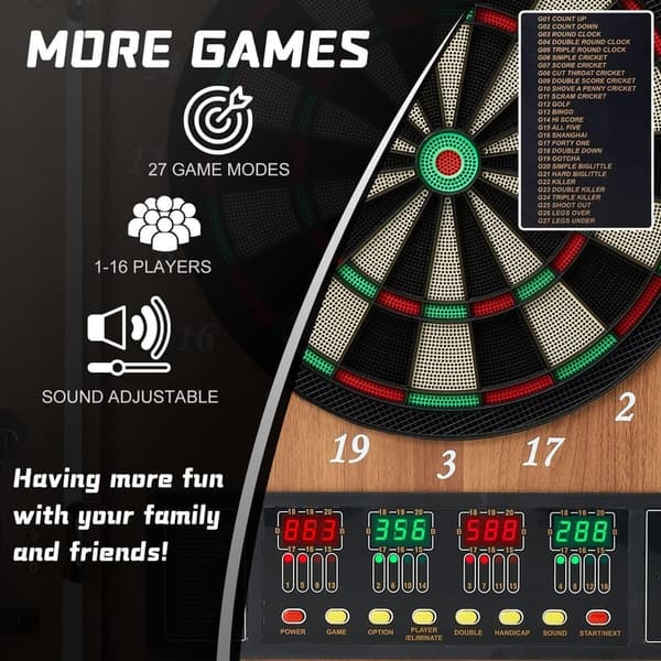 Elektronische Dartscheibe mit 12 Dartpfeilen und LCD-Display