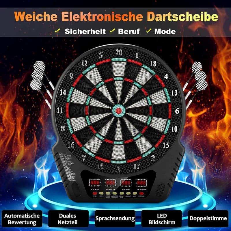 E-Darts Spielautomat mit 27 Spielen und 243 Optionen für 16 Spieler