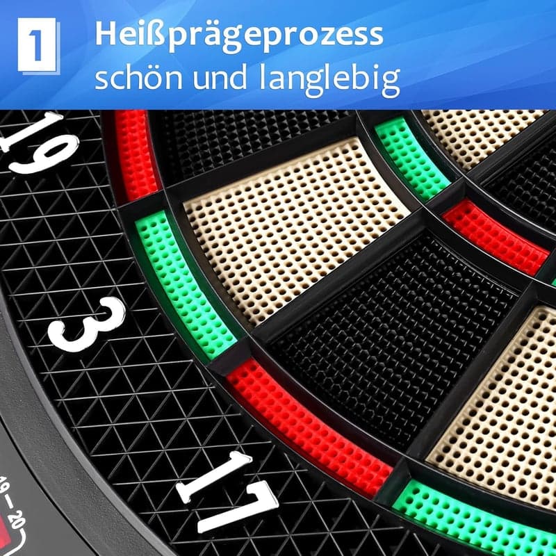 E-Dartboard mit 4 LCD-Anzeigen und 27 Spielen für 16 Spieler
