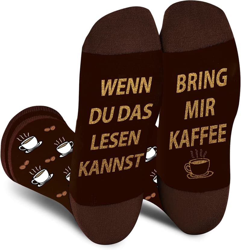 Witzige Kaffeebohnen-Socken für Väter – Geschenkidee zum Vatertag