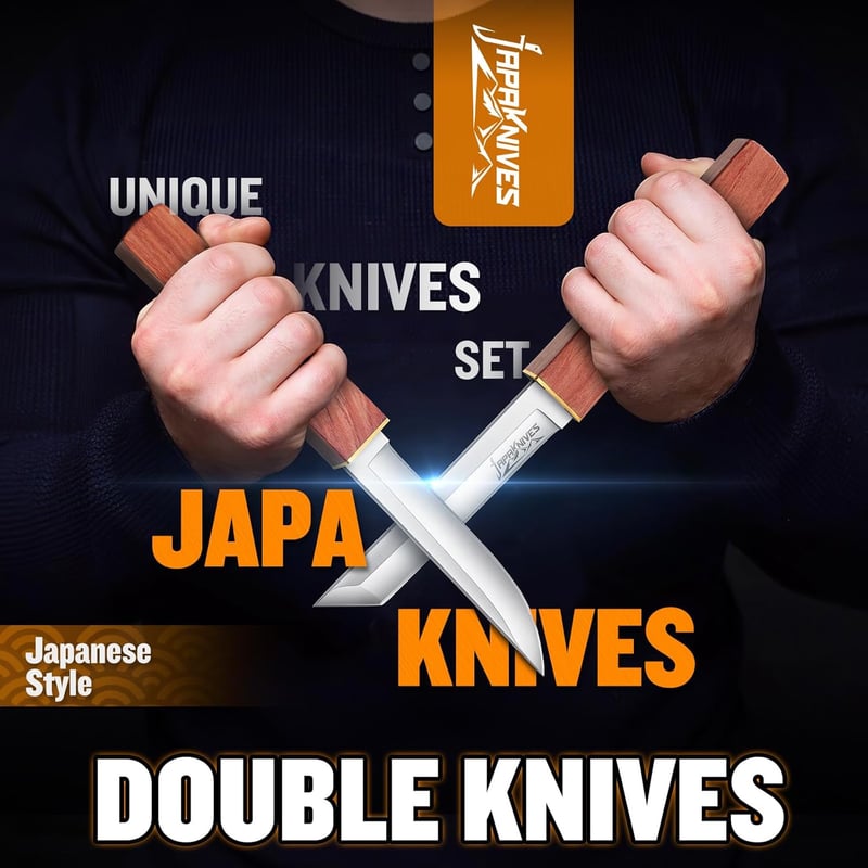 Outdoor Doppelmesser aus D2 Stahl für Männer – Japanisches Tanto Survivalmesser