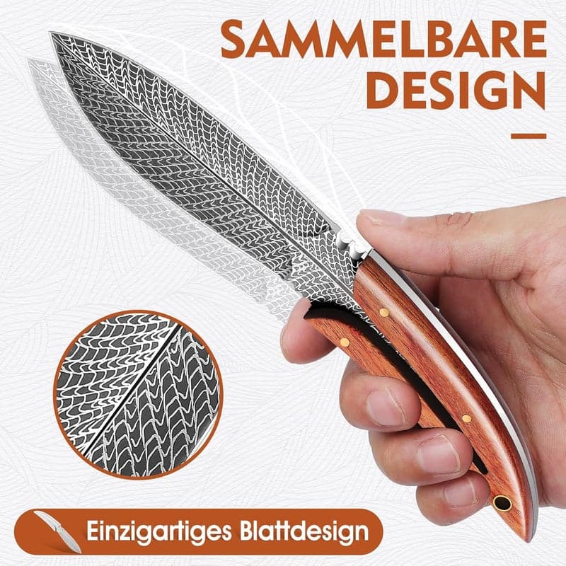 Survival Jagdmesser mit Full Tang und Lederscheide für Outdoor-Abenteuer