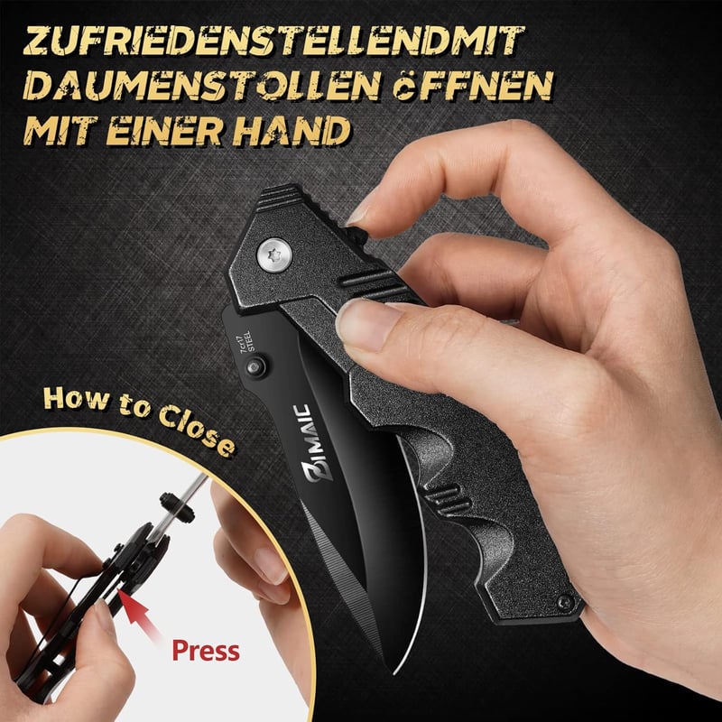 Robustes Klappmesser mit Edelstahlklinge für Outdoor-Aktivitäten