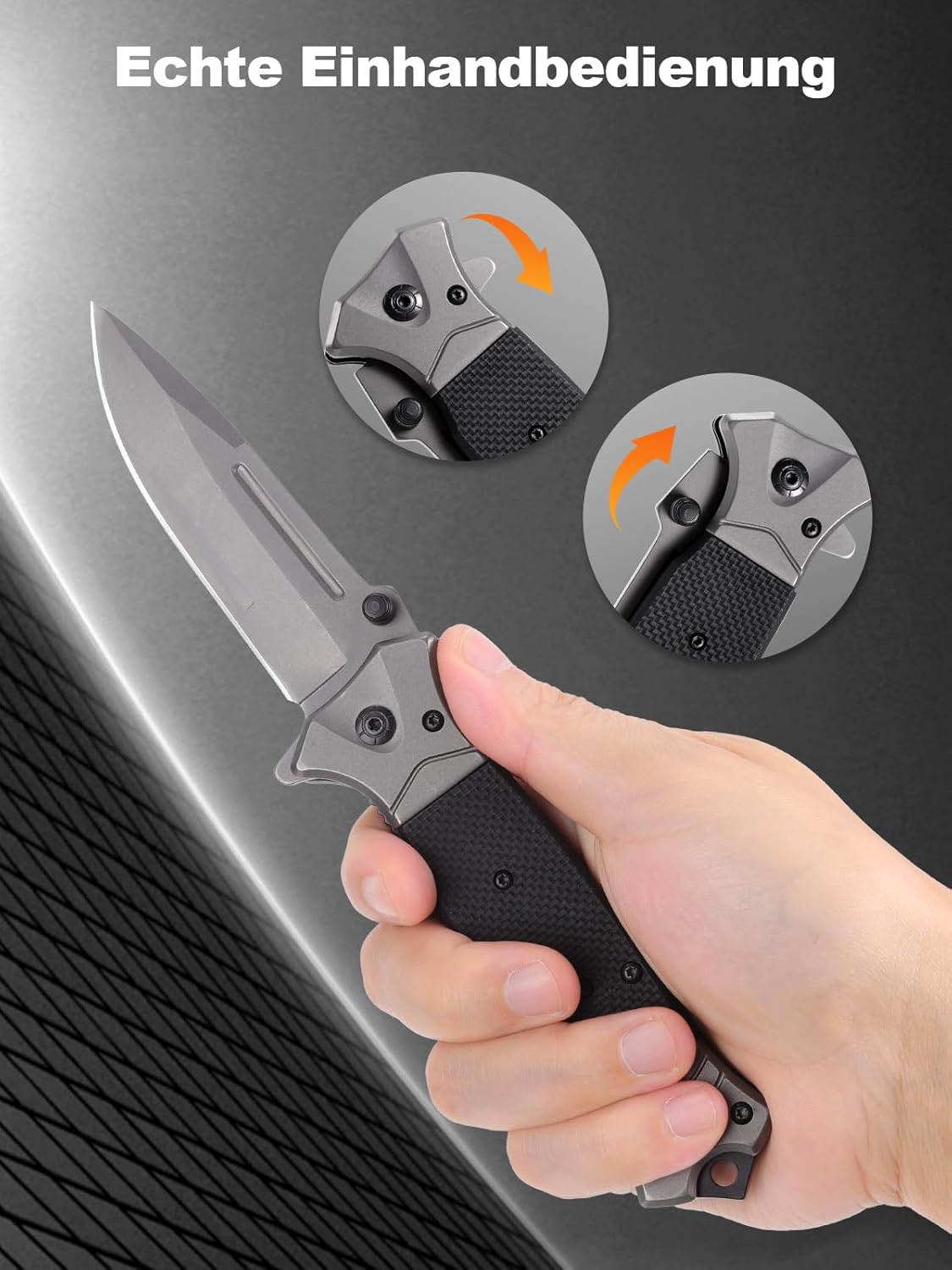 Rolgno EDC Taschenmesser aus 3Cr13 Edelstahl mit Glasbrecher für Männer