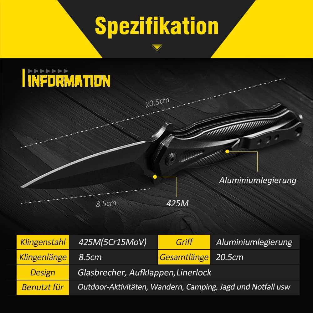 BEEK Einhand-Taschenmesser mit Clip - Outdoor EDC Geschenke für Männer