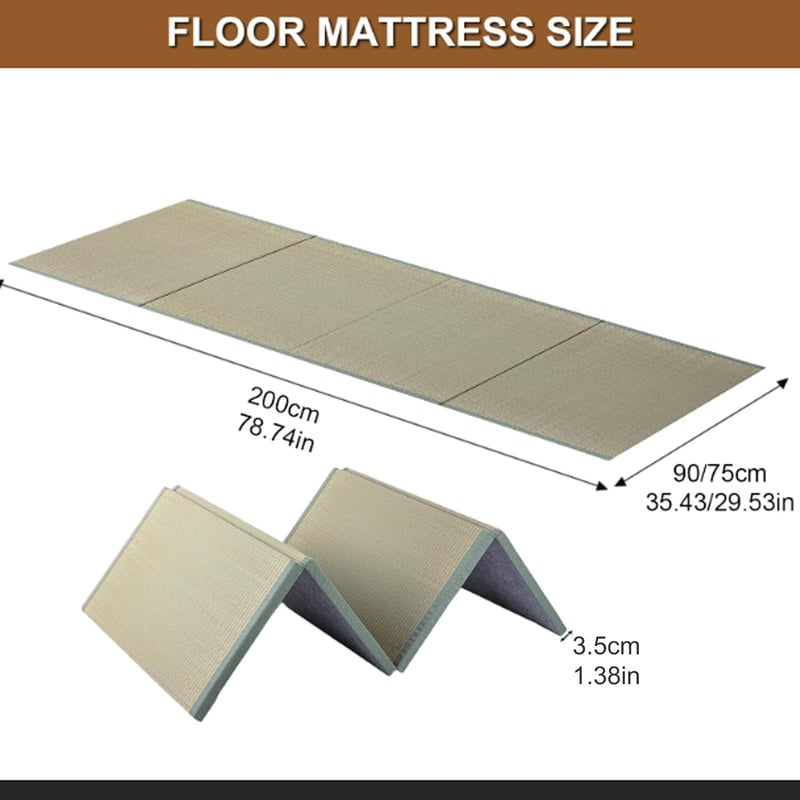 Japanische Tatami-Matte aus natürlichem Igusa-Gras für Meditation und Yoga (90x200x3,5cm)