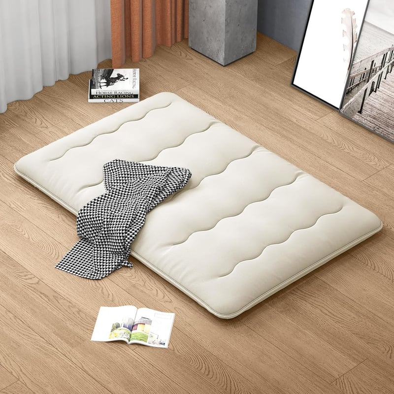 Futonmatratze 140x200 cm, faltbar & tragbar, mit Bezug für Gästezimmer