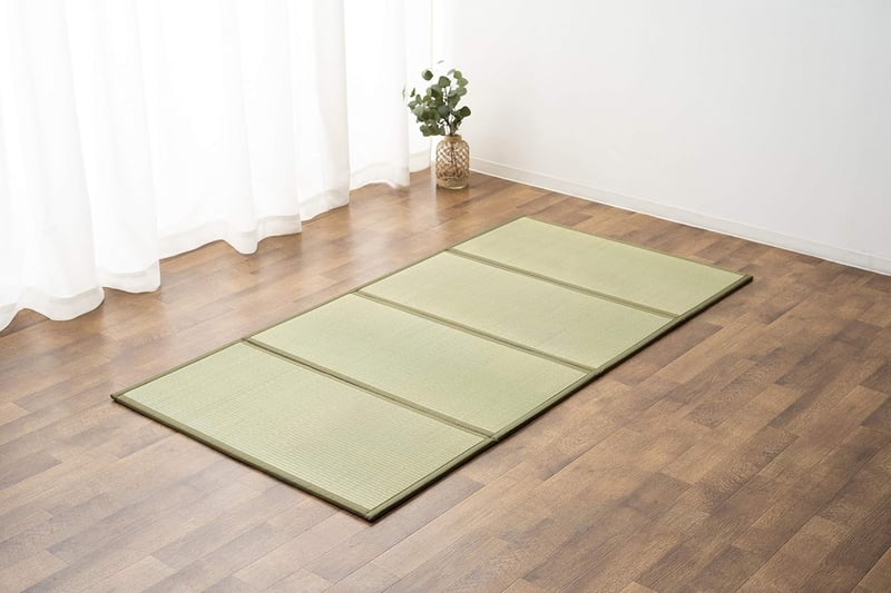 Japanische Tatami Matte aus Igusa, 140 x 200 cm, faltbar für Yoga und Meditation