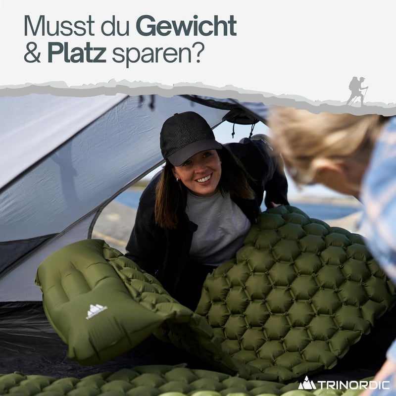 Ultraleichte Aufblasbare Isomatte mit Kissen für Camping und Outdoor