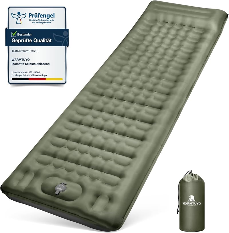 Selbstaufblasende Camping-Isomatte 12CM, wasserdicht mit Kissen für Outdoor