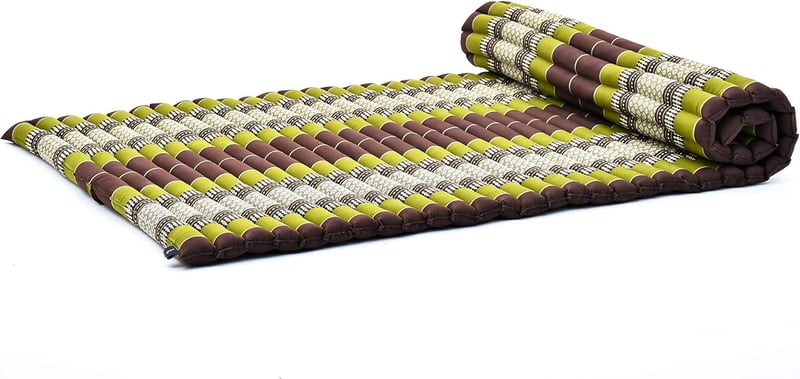 Leewadee Kapok Rollmatte – Handgefertigte Faltmatte für Camping & Yoga, 190 x 100 cm
