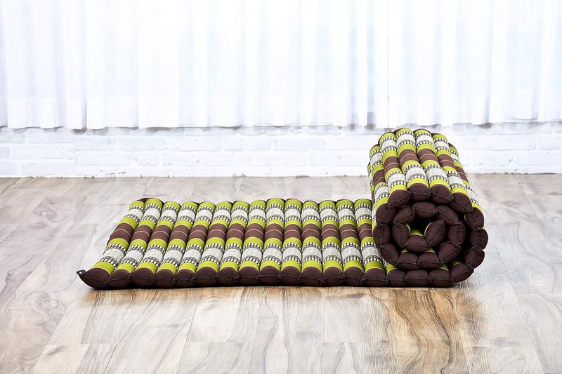 Leewadee Kapok Rollmatte – Handgefertigte Faltmatte für Camping & Yoga, 190 x 100 cm