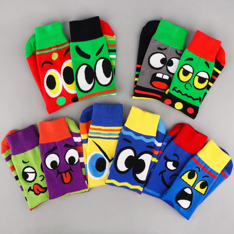 Lustige Socken für Männer, 5 Paar, Größe 43-46, buntes Set