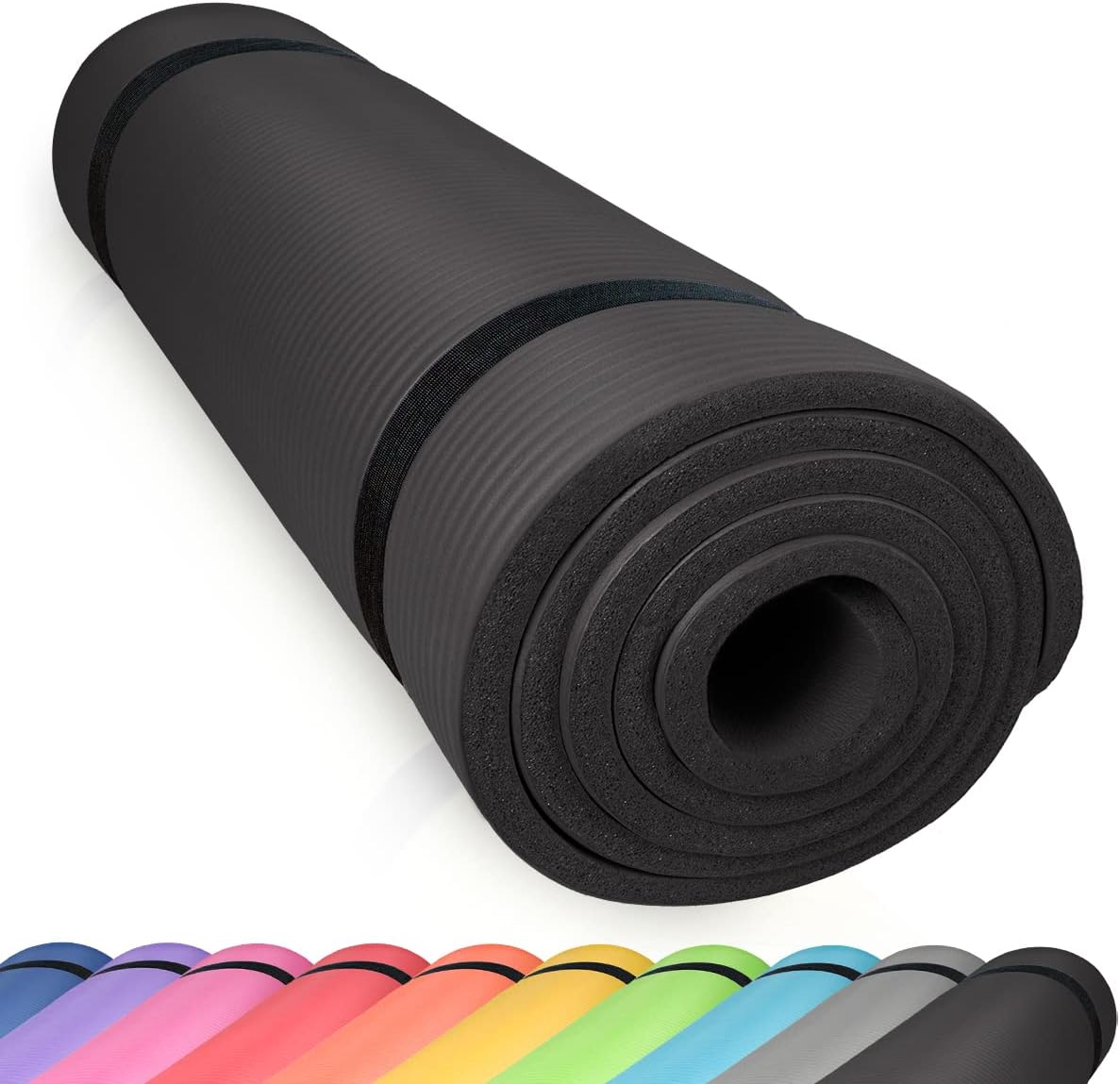 diMio Phtalatfreie Yogamatte mit Tragegurt, 1-2 cm Dicke