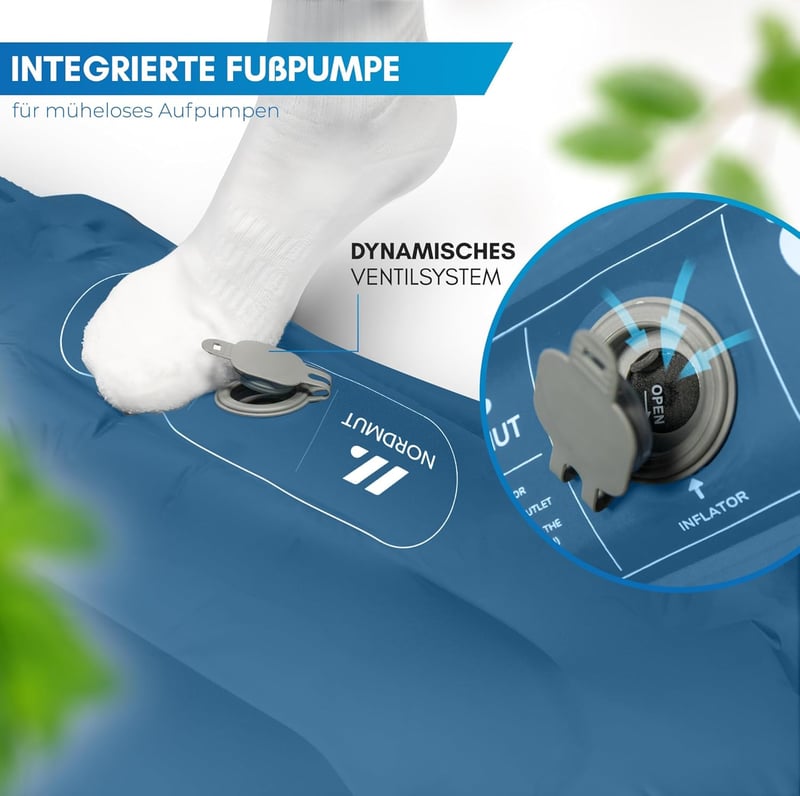 NORDMUT® Selbstaufblasende Isomatte für 2 Personen - 10cm Komfort Campingmatratze