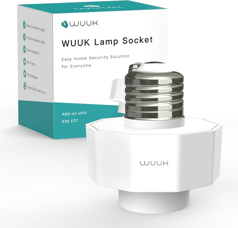 WUUK E27 Lampenfassung-Adapter für Überwachungskameras, IP65, Fernsteuerung