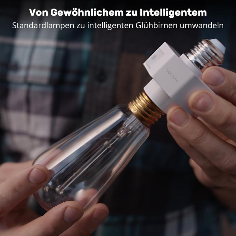 WUUK E27 Lampenfassung-Adapter für Überwachungskameras, IP65, Fernsteuerung