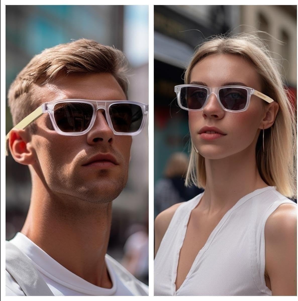 Holz Sonnenbrille im Retro Stil – Polarisierte Shades für Paare