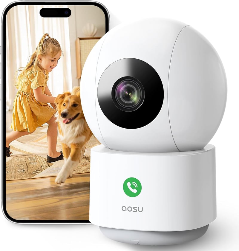 Indoor Überwachungskamera 2K mit Nachtsicht und 360°-Sicht für Familien