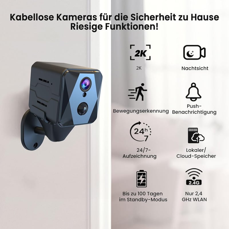 aidowocam 2K Innenkamera mit Bewegungsmelder und Nachtsicht