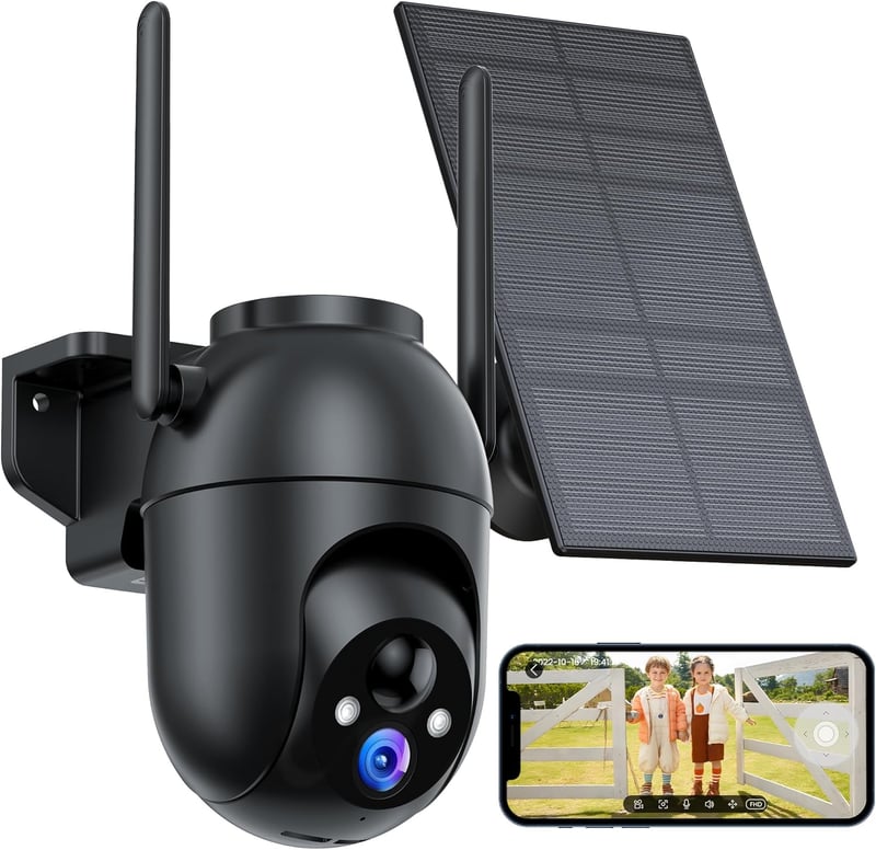 Akku- und Solarbetriebene 2K WLAN Kamera für den Außenbereich mit 360° PTZ und Nachtsicht