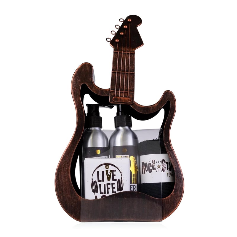 Guitarre-Geschenkset für Männer – Duschgel, Bodylotion, Seife, Handtuch