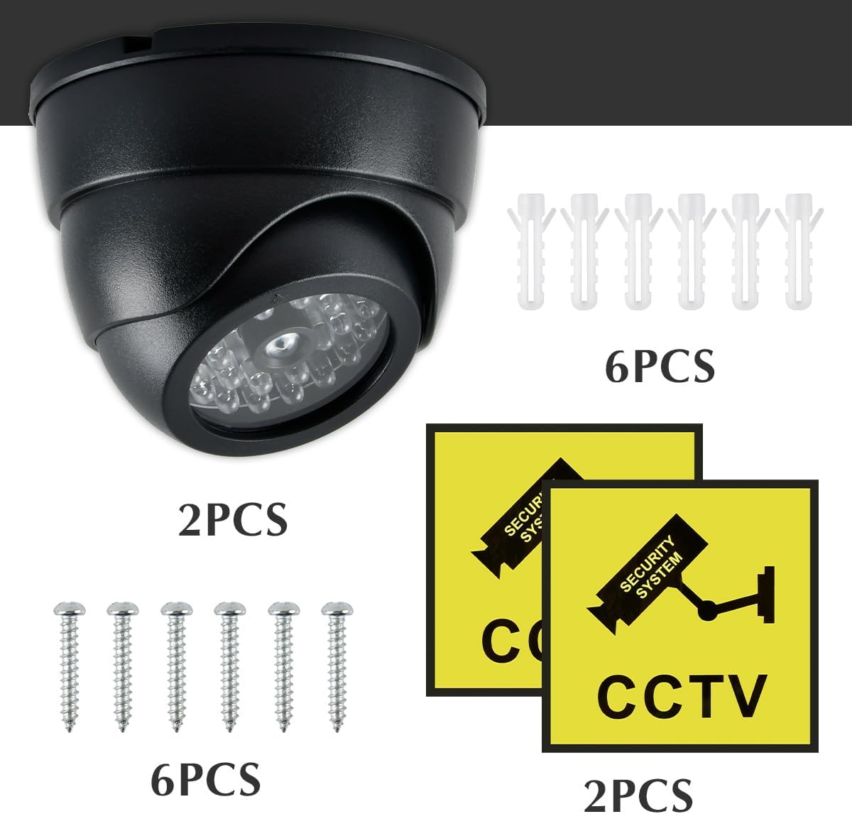 2er Set Dummy Überwachungskamera mit LED – für Innen & Außen