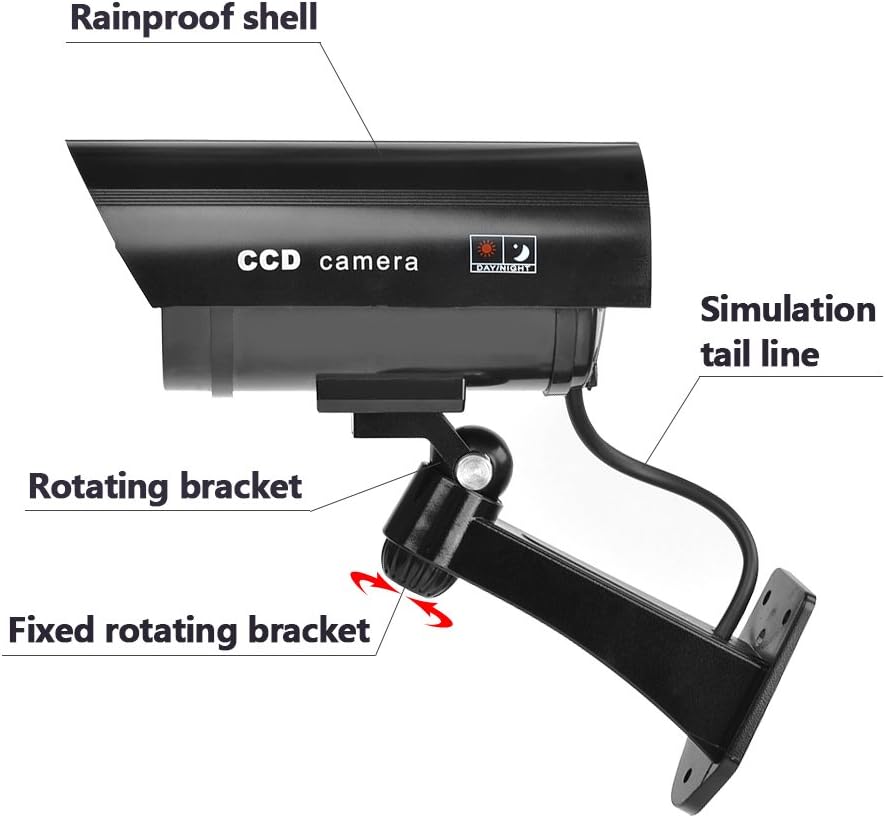 CCTV Dummy Überwachungskamera Set mit Blink-LED – Schwarz