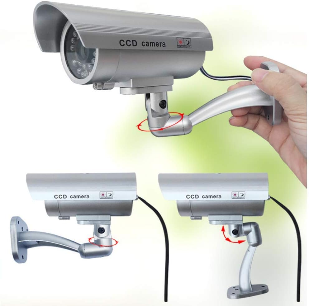 2 Stück LED-Dummy-Kamera mit Wandhalterung für Innen und Außen