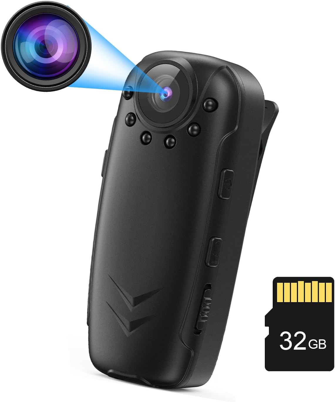 HD 1080P Mini Überwachungskamera mit 32G, Nachtsicht und Bewegungserkennung