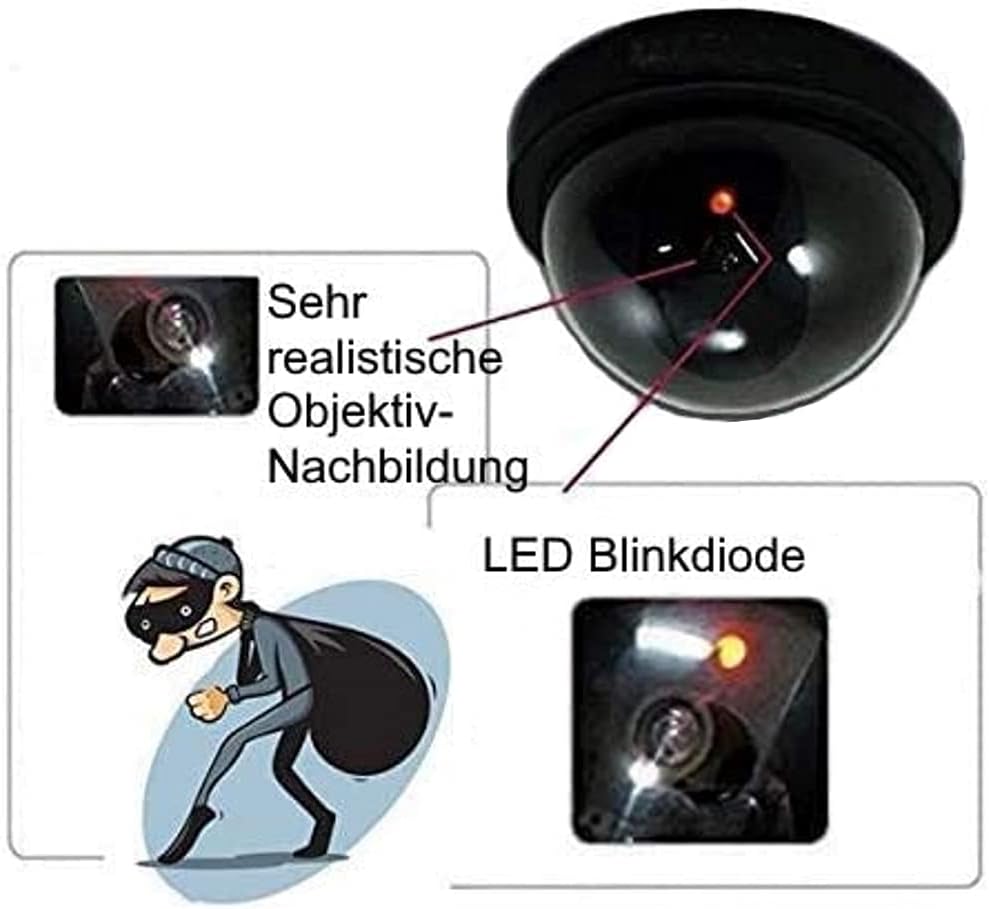 Dummykamera mit rotem LED Licht für Sicherheit und Warensicherung