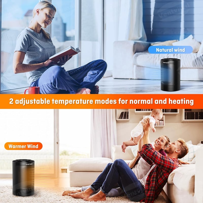 Energiesparender Heizlüfter für Badezimmer mit Fernbedienung und Timer