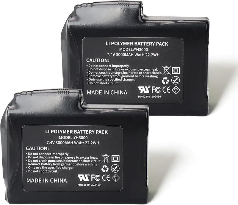 2 Stück 7,4 V 3000 mAh Li-Polymer-Akkus für beheizte Kleidung