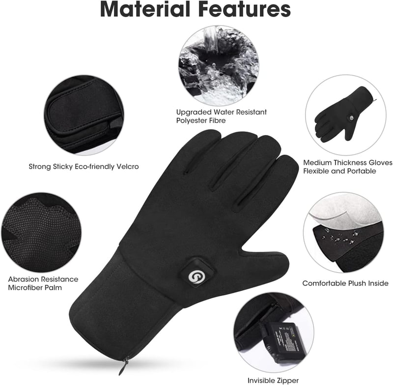 Wiederaufladbare Winterhandschuhe für Männer und Frauen – 7,4 V, 2200 mAh, ideal für Outdoor-Sportarten.