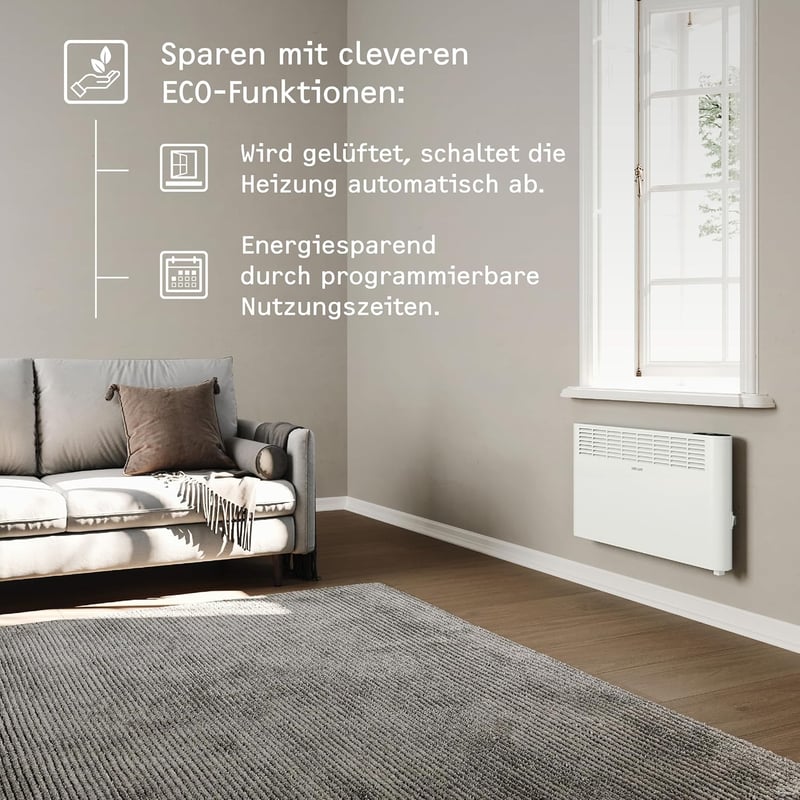 STIEBEL ELTRON Wandkonvektor 2000W mit LCD, energiesparend, für 25 m²