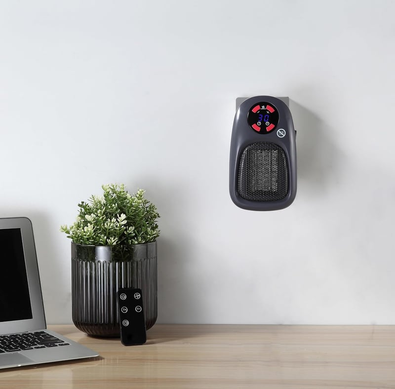 Starker 500W Heizlüfter mit Fernbedienung und Thermostat für Räume bis 20 qm