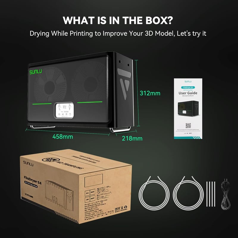 SUNLU Filament-Trocknerbox S4 für PLA, TPU, PETG, ABS, Nylon