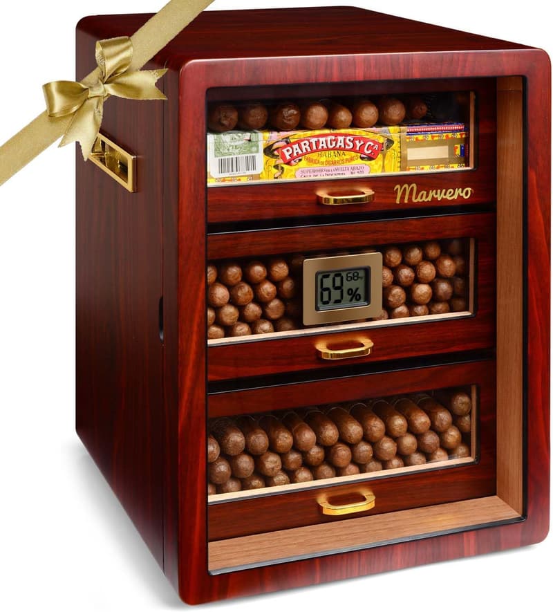 Zedernholz Zigarren-Humidor mit Hygrometer und 150 Zigarren-Kapazität