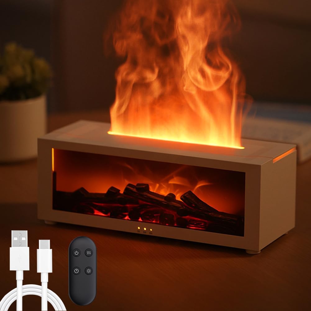 Flammen Aroma Diffuser mit 7 Farben, luftbefeuchter für Zuhause und Büro