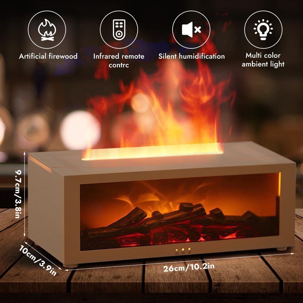 Flammen Aroma Diffuser mit 7 Farben, luftbefeuchter für Zuhause und Büro