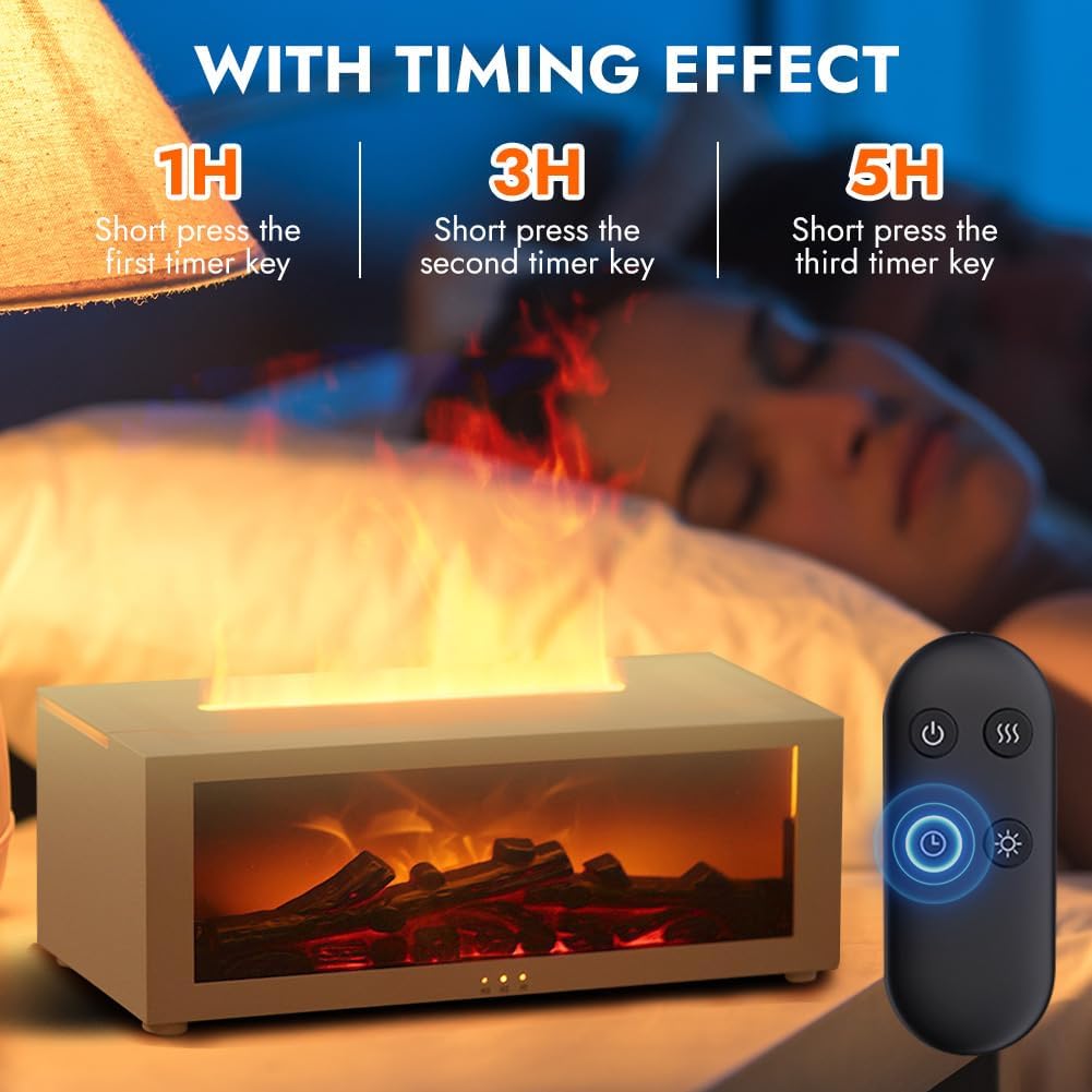Flammen Aroma Diffuser mit 7 Farben, luftbefeuchter für Zuhause und Büro