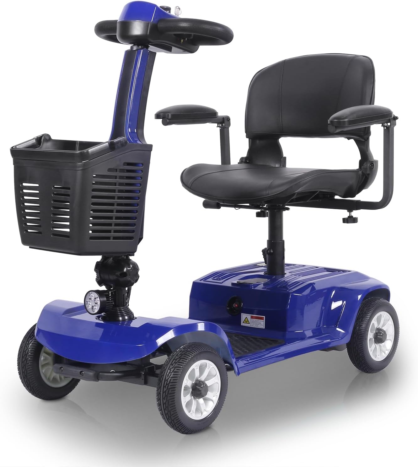Faltbarer 4-Rad-Mobility Scooter für Senioren, 20 km Reichweite, mit LED-Scheinwerfer und Korb